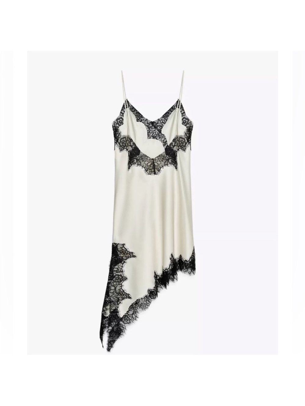 NWT Asymmetric lace slip dress - Picture 2 of 6